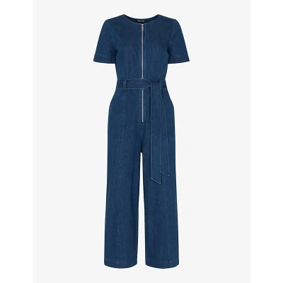 Whistles Denim Short Sleeve Jumpsuit