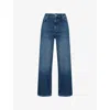Whistles Womens Blue Straight Ankle-length Denim Jeans In Blue