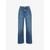 Whistles Womens Blue Straight Ankle-length Denim Jeans In Blue