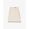 Whistles Omens  Broderie-trim High-rise Linen-blend Mini Skirt