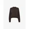 Whistles Womens Brown Curved-hem Regular-fit Wool Jumper In Brown