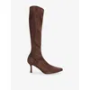 Whistles Womens Brown Hera Stretch-suede Boot Eur 37 / 4 Uk In Brown
