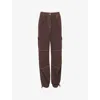 Whistles Womens Brown Lorna Oversized Mid-rise Stretch-woven Trousers In Brown