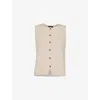 Whistles Omens  Lucy Sleeveless Cotton-blend Top In Brown