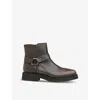 Whistles Womens Matteo Burnished Leather Heeled Ankle Boots Brow In Brown