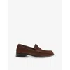 Whistles Omens  Mora Square-toe Suede Loafers In Brown