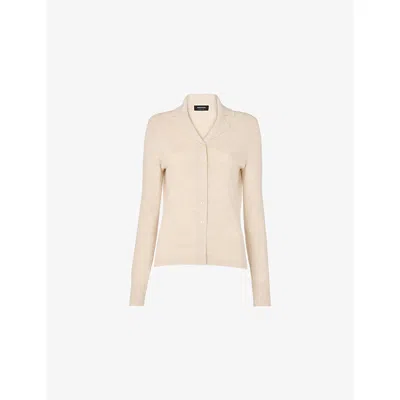 Whistles Omens  Phoebe Knitted Cotton-blend Shirt In Pink