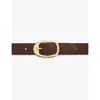 Whistles Womens Brown Suede Buckle Belt