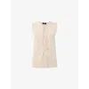 Whistles Womens Brown Tie-front Sleeveless Stretch-knit Tank Top In Brown
