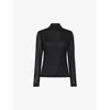Whistles Omens  Checked Flocked Mesh Top In Black