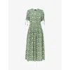 Whistles Abstract Squares Midi Dress, Size 10 In Cream