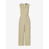 Whistles Womens Belted Wide-leg Linen Jumpsuit Cream In Neutral