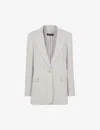 Whistles Womens Cream Boyfriend Relaxed-fit Recycled Polyester-blend Blazer In Cream