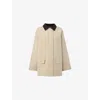 Whistles Womens Fern Contrast-collar Waxed Jacket Cream Xs In Cream