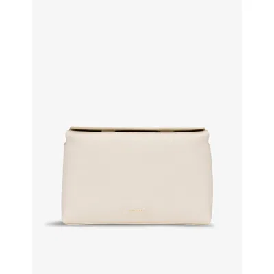 Whistles Womens Cream Fia Leather Clutch Bag