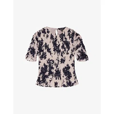 Whistles Omens  Ivory Floral-print Cotton Top In White