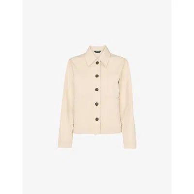 Whistles Womens Cream Mia Four-pocket Cotton-blend Jacket In Neutral