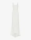 Whistles Womens Cream Mia Square-neck Crepe Wedding Gown 8 In Cream