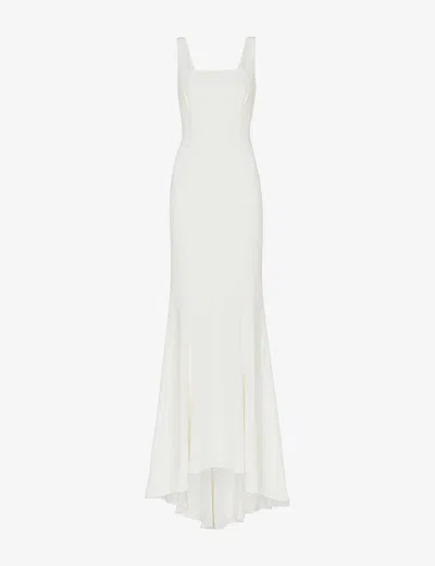 Whistles Womens Cream Mia Square-neck Crepe Wedding Gown 8