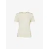 Whistles Womens Posie Double-trim Short-sleeve Cotton T-shirt Cream