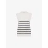 Whistles Womens Cream Round-neck Relaxed-fit Striped Knitted Tank In Cream