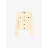 Whistles Omens  Round-neck Textured Wool-blend Cardigan In Cream