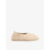 Whistles Womens Cream Shearling Ballet Slippers Eur 41 / 8 Uk In White