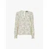 Whistles Shibori Stripe Detail Blouse, Size 16 In Cream