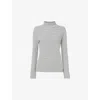Whistles Womens Cream Stripe-pattern High-neck Stretch-cotton Jumper In Cream