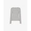 Whistles Womens Striped Long-sleeved Stretch-cotton Top Cream In Cream