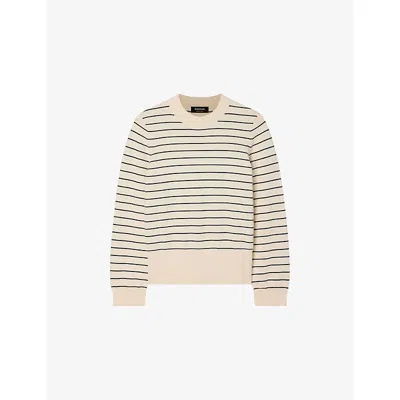 Whistles Womens Cream Striped Relaxed-fit Knitted Jumper Xs In Multi
