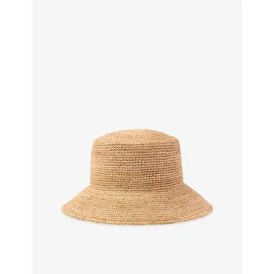 Whistles Womens Cream Structured Straw Bucket Hat In White
