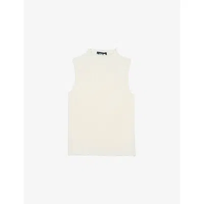 Whistles Womens Cream Textured Sleeveless Cotton-blend Top In Neutral