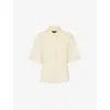 Whistles Womens Cream Western Patch-pocket Short-sleeve Linen Shir In White