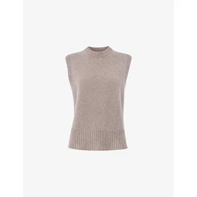 Whistles Womens Cream Wool Sleeveless Tank Top Xs In Gray