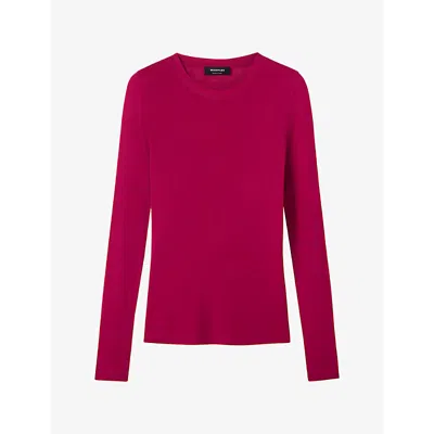 Whistles Womens Crewneck Long-sleeve Jersey Top Pink