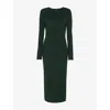 Whistles Womens Dark Green Annie Bodycon Sparkle-knit Midi Dress In Green