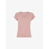 Whistles Willa V Neck Cap Sleeve Tee In Dark/burnt Orange