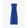 Whistles Womens Blue Drawstring-waist Sleeveless Woven Midi Dress In Blue