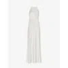 Whistles Womens Cream Eileen High-neck Silk Maxi Wedding Dress In Cream