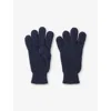 Whistles Womens Elasticated-cuff Knitted Wool Gloves Navy In Navy