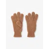 Whistles Womens Elasticated-cuff Knitted Wool Gloves Tan In Tan