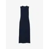 Whistles Womens Vy Erin Textured Woven Midi Dress In Navy