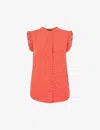 Whistles Womens Multi-coloured Frill-sleeve Floral-print Woven Top In Multi-coloured