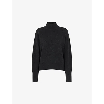 Whistles Omens  Funnel-neck Regular-fit Cashmere Jumper In Grey