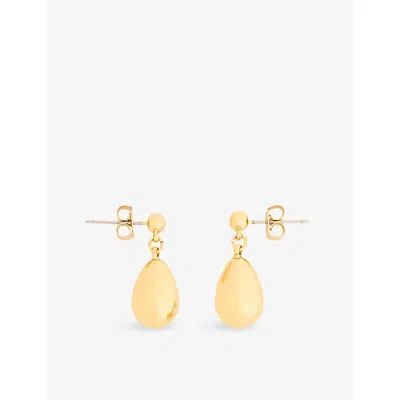 Whistles Womens Teardrop Brass Drop Earrings Gold