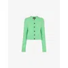 Whistles Cropped Cardigan Sweater In Green