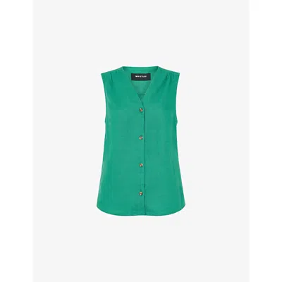 Whistles Omens  Laura V-neck Linen Waistcoat