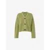 Whistles Nala Cotton Cardigan In Green