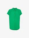 Whistles Womens Green Nicola Relaxed-fit Crepe Blouse In Green